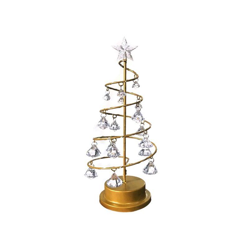 Premium-Christmas Metal Crystal Christmas Tree Lamp Christmas Tabletop Crystal Tree With LED Lights Xmas Tree Decorations