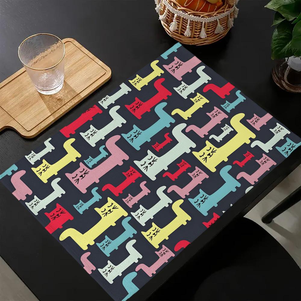 

4Pc cute-cartoon-cats Placemat 30X45cm Coasters Pads Bowl Cup Mat 30x45cm-4PC