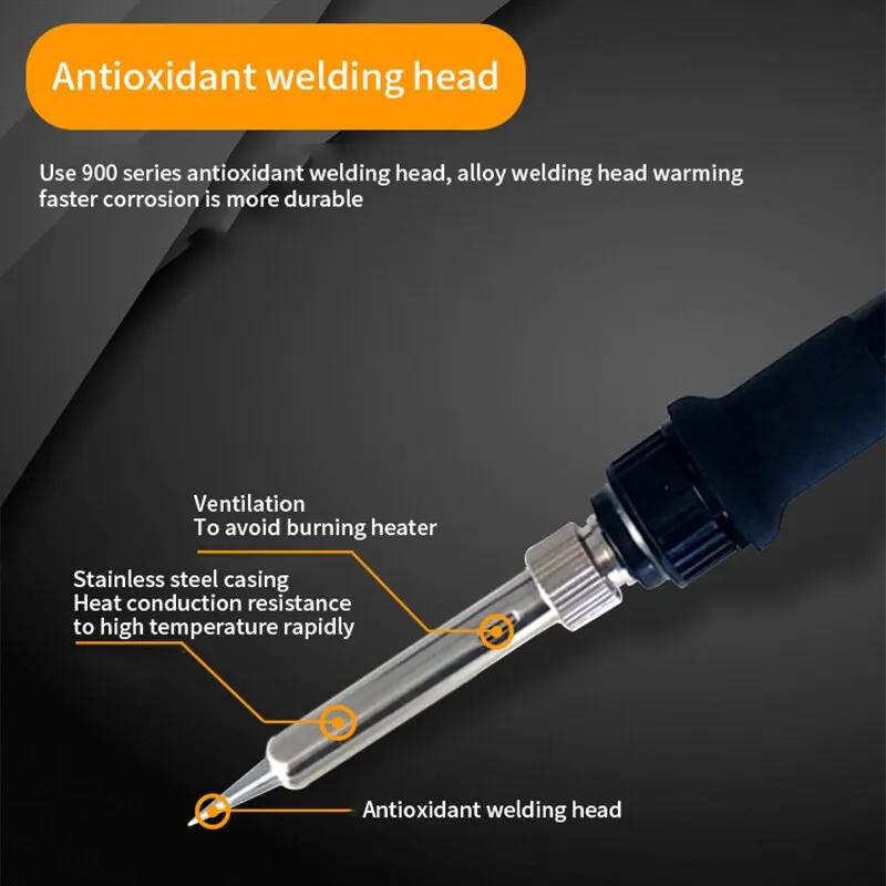 80W Digital Soldering Iron Kit Adjustable Temperature Welding Pen With Lcd Display For Home Repair And Maintenance Tools