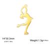 Teamer 5pcs/lot DIY Gymnast Sporter Charms Stainless Steel Gymnastics Dancer for Necklcae Bracelets Keychain Jewelry Making Gift