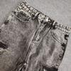 European and American casual loose high waisted straight leg multi pocket design, street style personalized women's jeans