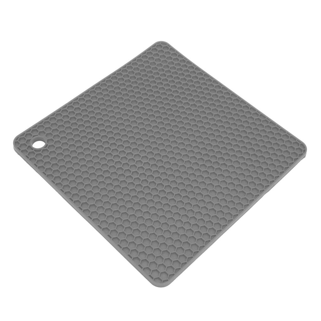 Heat Insulated Pad Square Shape Thickened Silicone Prevent Slip Heat Proof Mat for Wax Pot BowlGrey
