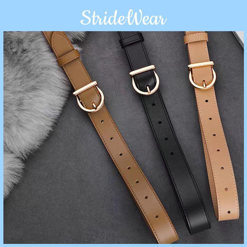 Casual Womens Leather Belt With Silver Or Gold Alloy Buckle For Fashionable Looks