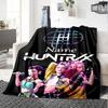 Customiz Name Personality Kpop Demon Hunters Blanket Soft &Warm Sofa Office Bed Travel Lunch Break Blanket, Gift Suitable All Seasons