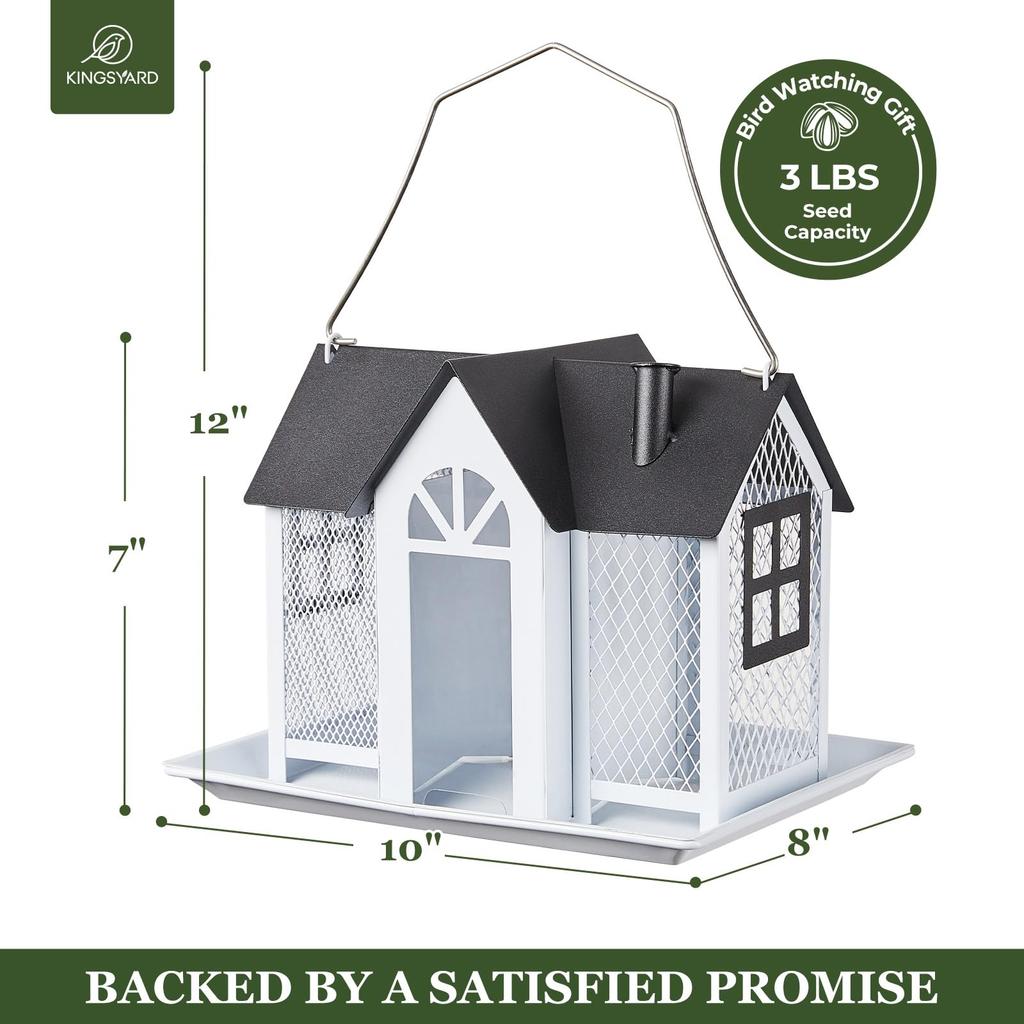 Garden Yard Hanging Bird Feeder Metal House Design Squirrel Proof Hummingbird Feeder