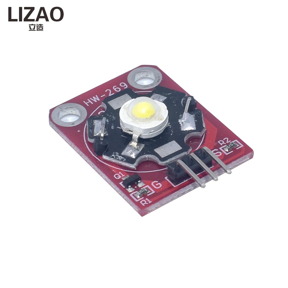LIZAO 1W High-Power LED Module, Multi-Color (White/Red/Yellow/Blue/Green/Purple) Light Board for Arduino and Lighting Projects