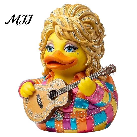 Unikalna Dekoracja Półki w Pokoju Muzycznym Pamięci Partona Kaczka, Figurka Kaczki Dolly, Statua Country, Ikona w Stylu Gitarowym Prezent Rzeźba Dekoracyjna do Domu Biura