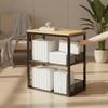 Open WireMesh Storage Rack with Raised Sides Versatile Metal Frame WoodWoodenLook