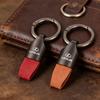New Cowhide Leather Keychains for Waist Belt Buckle Carabiner Lexus Fsport sticker Pendant Key Chains Rings Keyring Bag Gifts