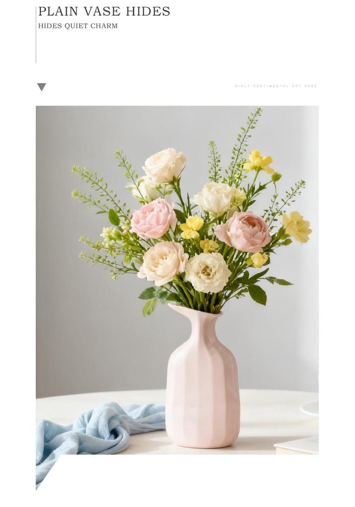Nordic Ceramic Vase for Dried Flowers: Desktop Home Decoration for Living Room