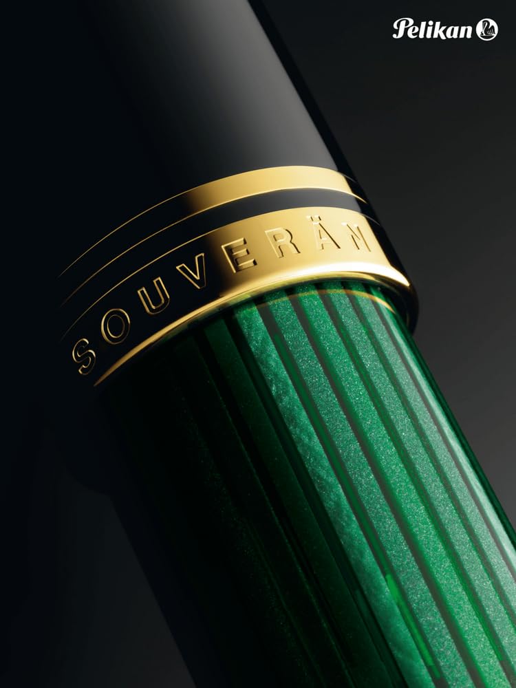 Pelikan M1000 Green Stripe Fountain EF Extra Fine Officially Imported Souverän Pen, Nib,