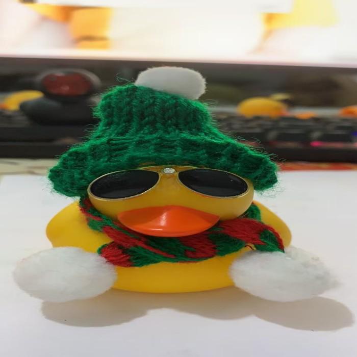 2025 New Style Halloween & Christmas Little Yellow Duck Windbreaking Car Ornament