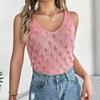 Damen T-Shirt mit V-Ausschnitt, ärmellos, Streifenmuster, für Damen, T-Shirt, Street-Strickmode