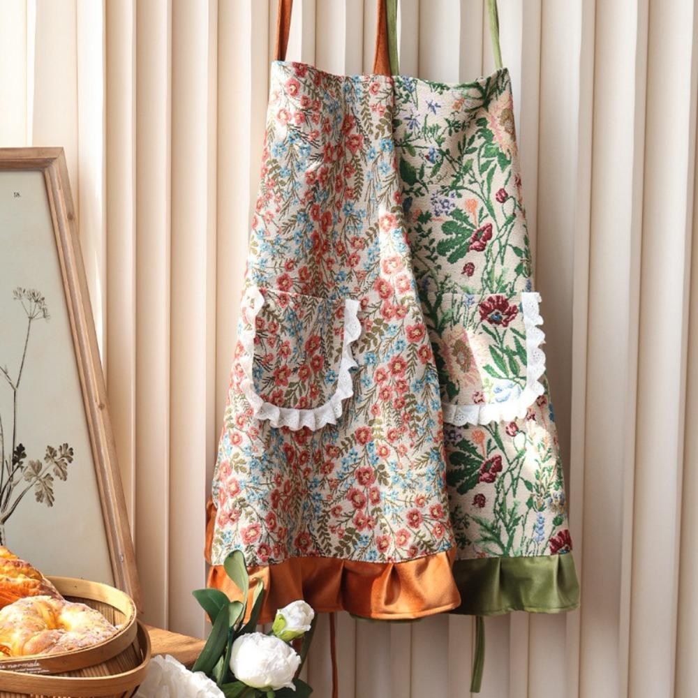 Anti Staining Kitchen Apron Stylish Hanging Neck Apron Practical Work Clothes  BBQ