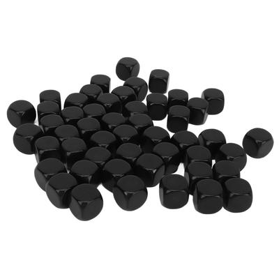 50PCS Blank Six Sided Dice Round Corner Plastic 0.6in Dice Cubes for Board Games DIY Sticker Math