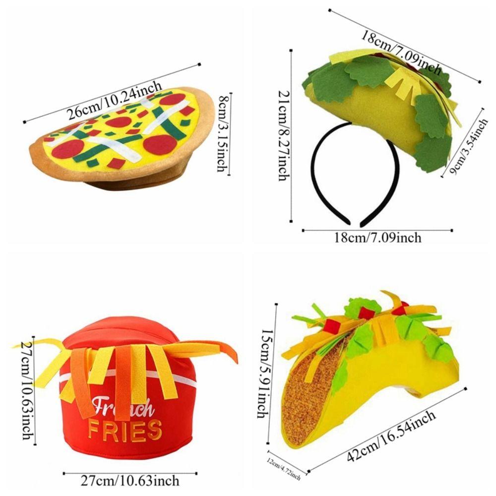 Halloween Taco Hair Hoop Funny Creative Pizza Hat Friends French Fries Hat  Women