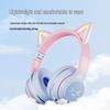 Gradient Cat Ear Luminous Wireless Bluetooth Headphones – Foldable and Sporty
