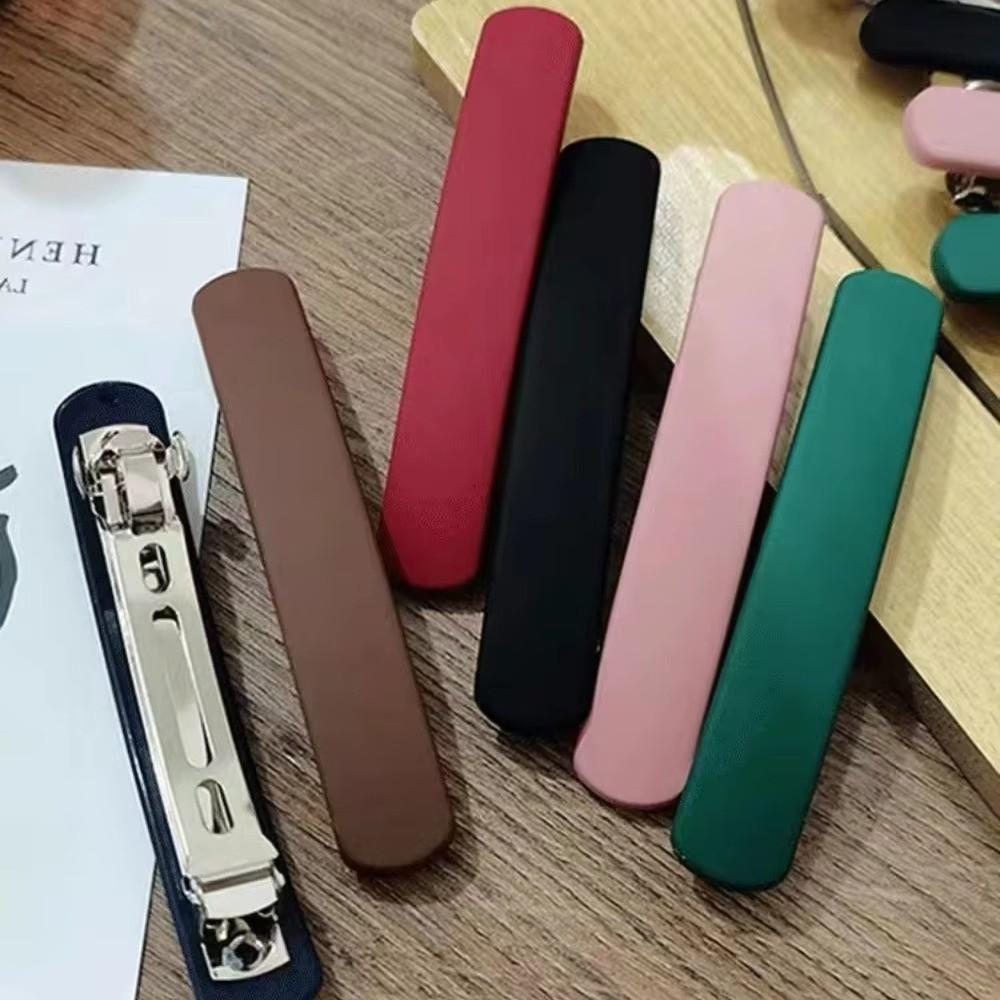 Elegant Solid Color Hair Clip Frosted Rectangle Spring Clip Non-Slip Large Hair Grip for Women