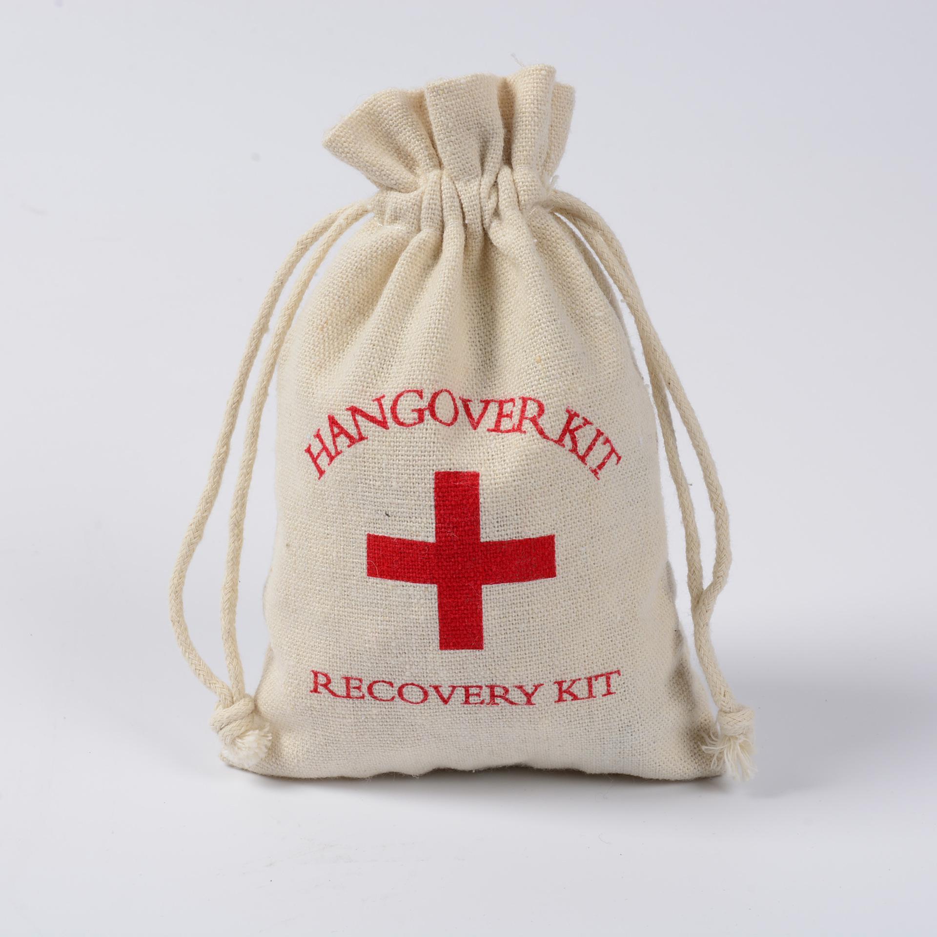 

Cross Cotton Drawstring Medical Hangover Kit Bag