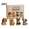 Mini Dog Collectible Set Tiny 3D Beaded Animal DIY Kit with Instructions Easy Beading Office Decoration Crafts 4 Cute Designs Themed Beadwork