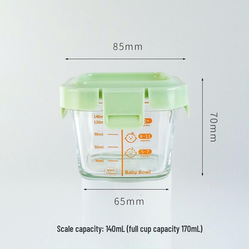 Sealed Glass Baby Food Container: Steamable, Microwaveable Portioning Bowl for Fresh-Keeping & Sampling