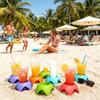 Becherhalter für den Strand in kräftigen Farben Stapelbarer tragbarer Getränkehalter für Handys Snacks Sonnencreme Sandfreier Organizer für Reisen Camping Picknick Familie
