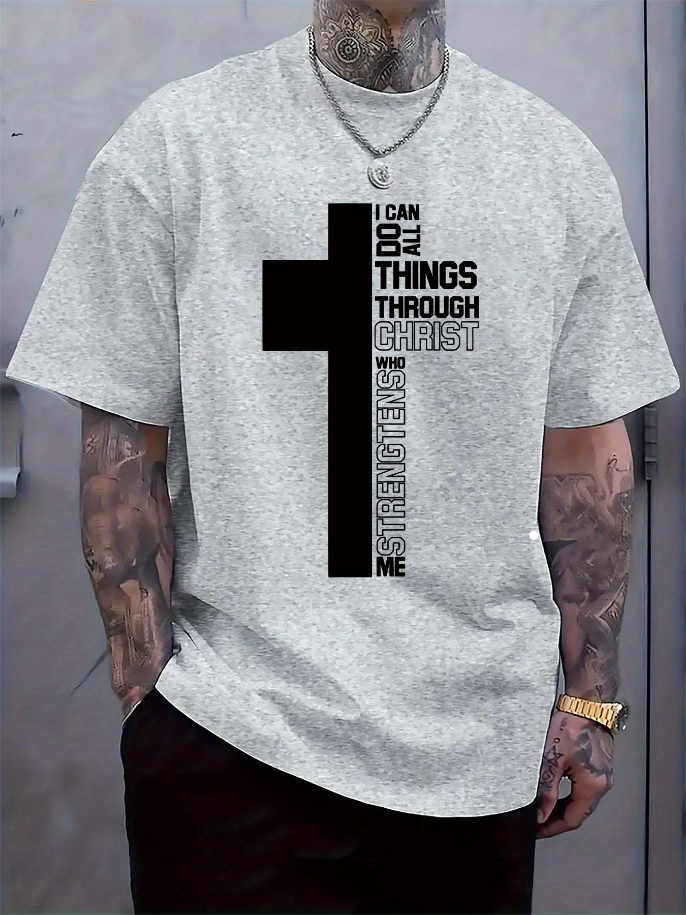 Inspirational Faith Print T-shirt - Faith Can Move Mountains Design XXXXL