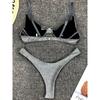 Glitter Shiny Underwired V-Bar Bikini Women Swimsuit Female Brazilian Swimwear Two-piece Bikini Set Triangle Bathing Suit Swim