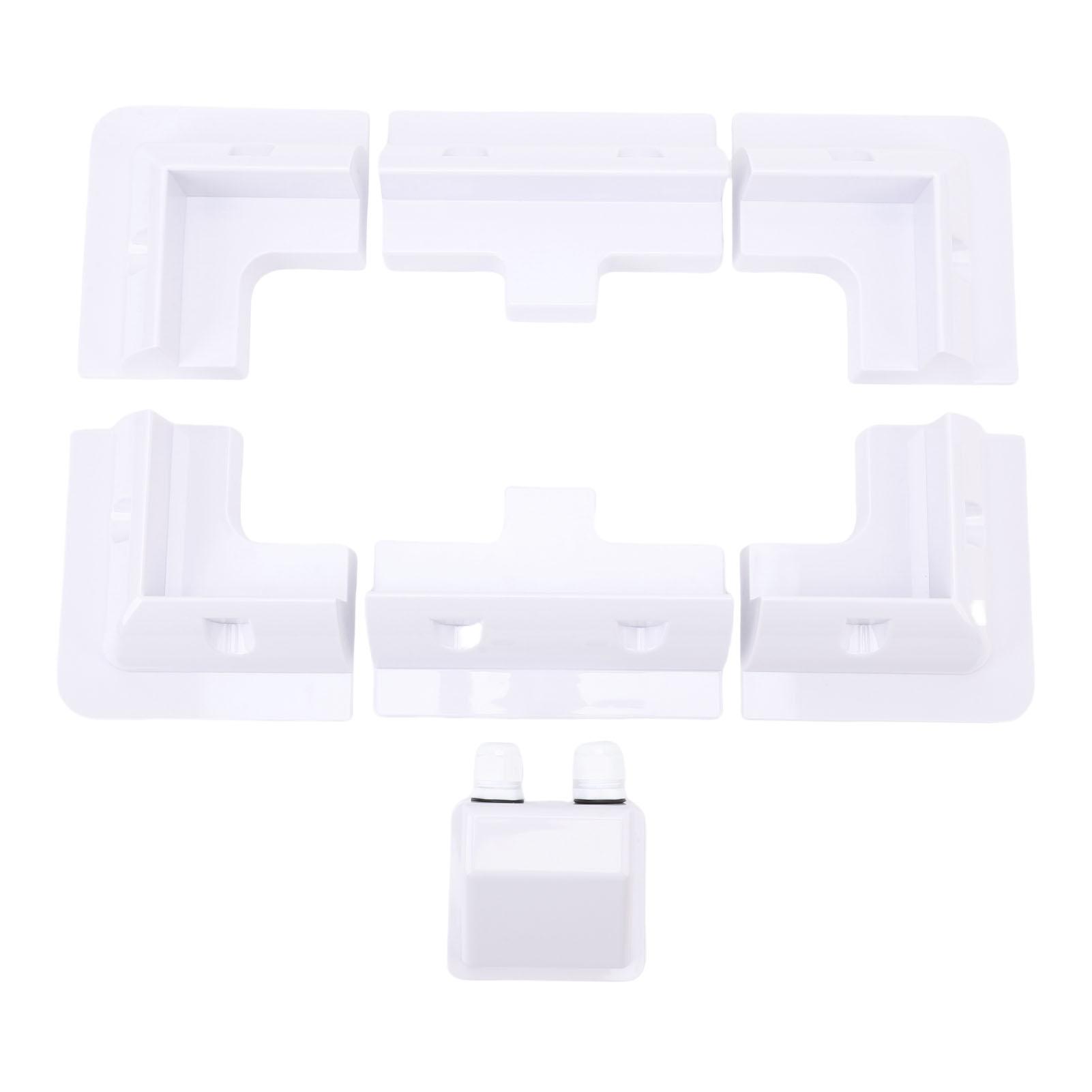 

Solar Panel Mount Kit Solar Panel ABS Corner Brackets Dual Hole Junction Box Easy To Install Wear Resist Widely Used for RVs білий