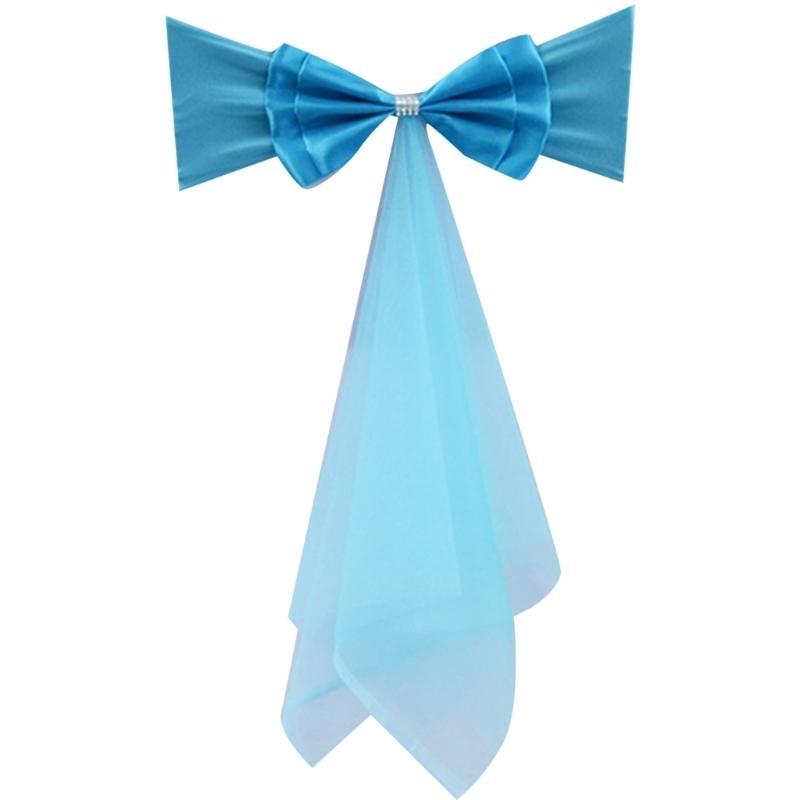652F Satins Chair Cover Chair Sashes for Wedding Ceremony Dining Hall Party Outdoor Decoration Easy to Install