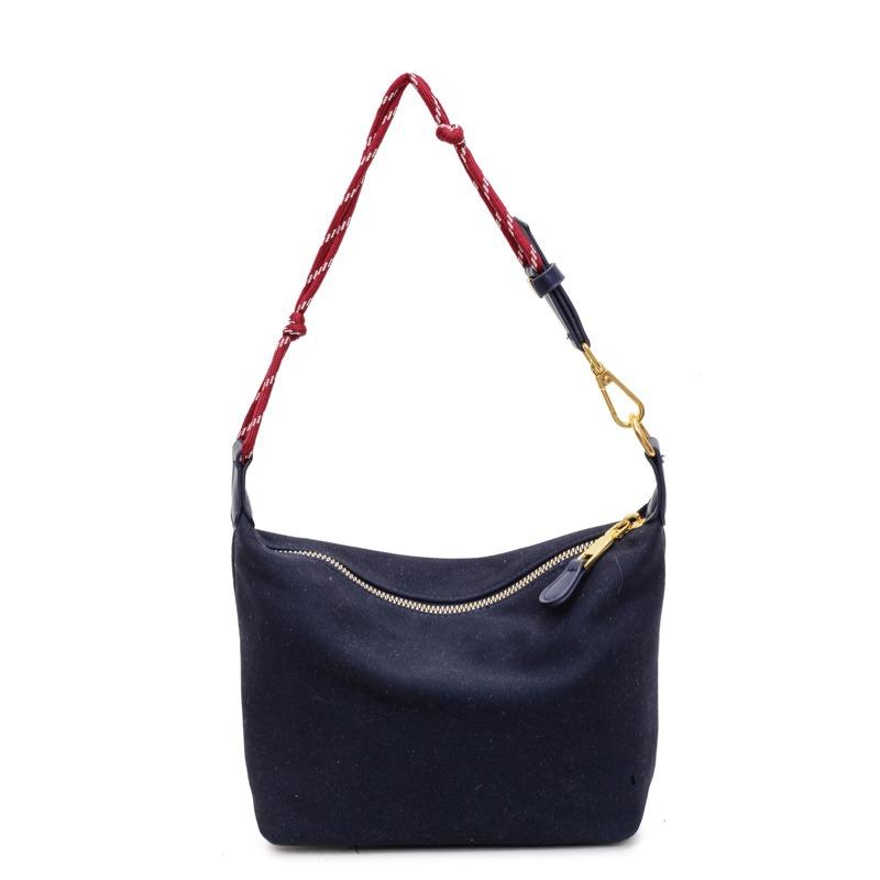 

Versatile messenger bag simple solid color portable shoulder bag trendy couple underarm tote bag синій