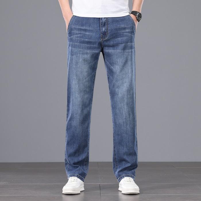 New High-waist Loose Light Business Thin Small Straight Trousers Jeans In Spring and Summer