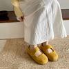 Really Soft Leather~ Spring and Autumn Ugly and Cute Soft-soled Mary Jane Shoes Retro Velcro Velcro Doudou Shoes