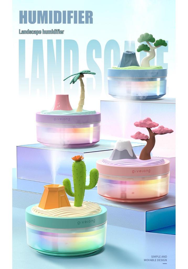 Seven-Color USB Flower Air Humidifier for Desk or Car