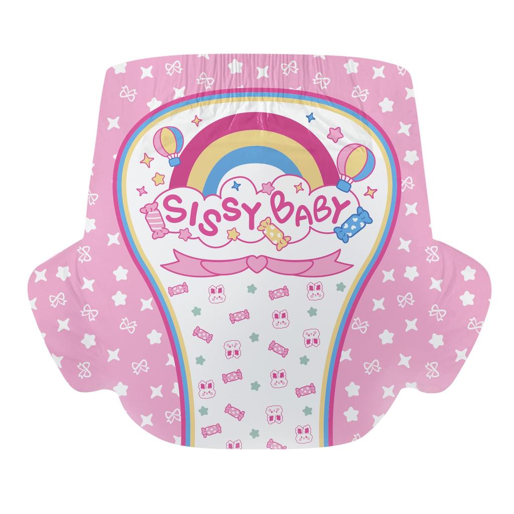 CutiePlusU Vuxenblöjor (Provpaket med 10 stycken), Unisex Inkontinensbyxor med Etiketter, Mycket Absorberande Torr Yta - Sissy Baby (Stor 95-120cm)