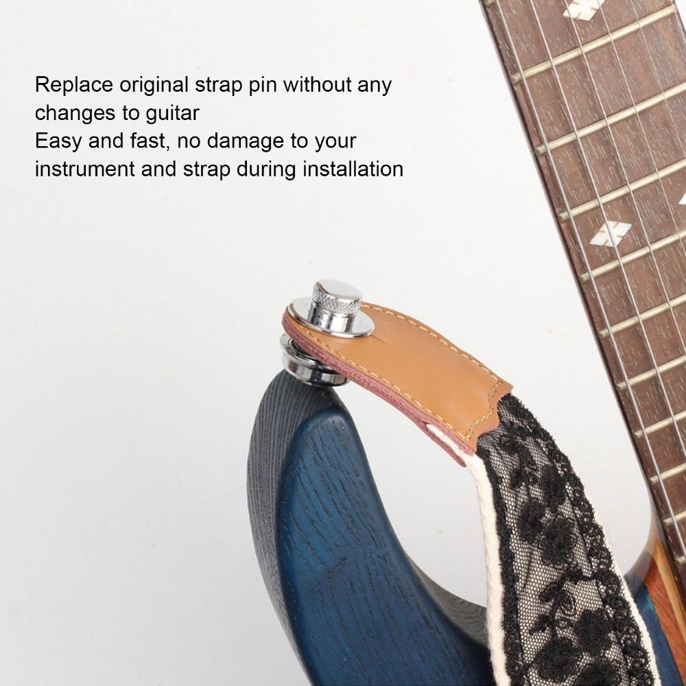2PCS Metal Guitar Strap Locks Silver Guitar Strap Fittings For Guitar