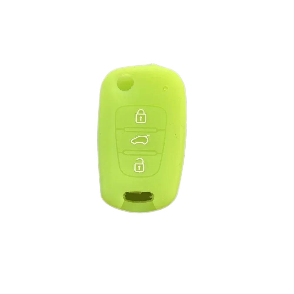 For Hyundai Elantra Accent I20 I30 Ix20 Ix35 Kia Sportage Rio3 Soul Optima Ceed Pro K5 K2 Silicone Car Key Case Cover Keychain