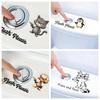 Cartoon Self-adhesive Toilet Sticker PVC Waterproof Wall Sticker Decoration Funny Cartoon Sticke Decorative Stickers