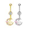 Schicker Schmetterling Herz Bauchnabelpiercing Pink Damen Nabel für Geburtstag und Feier
