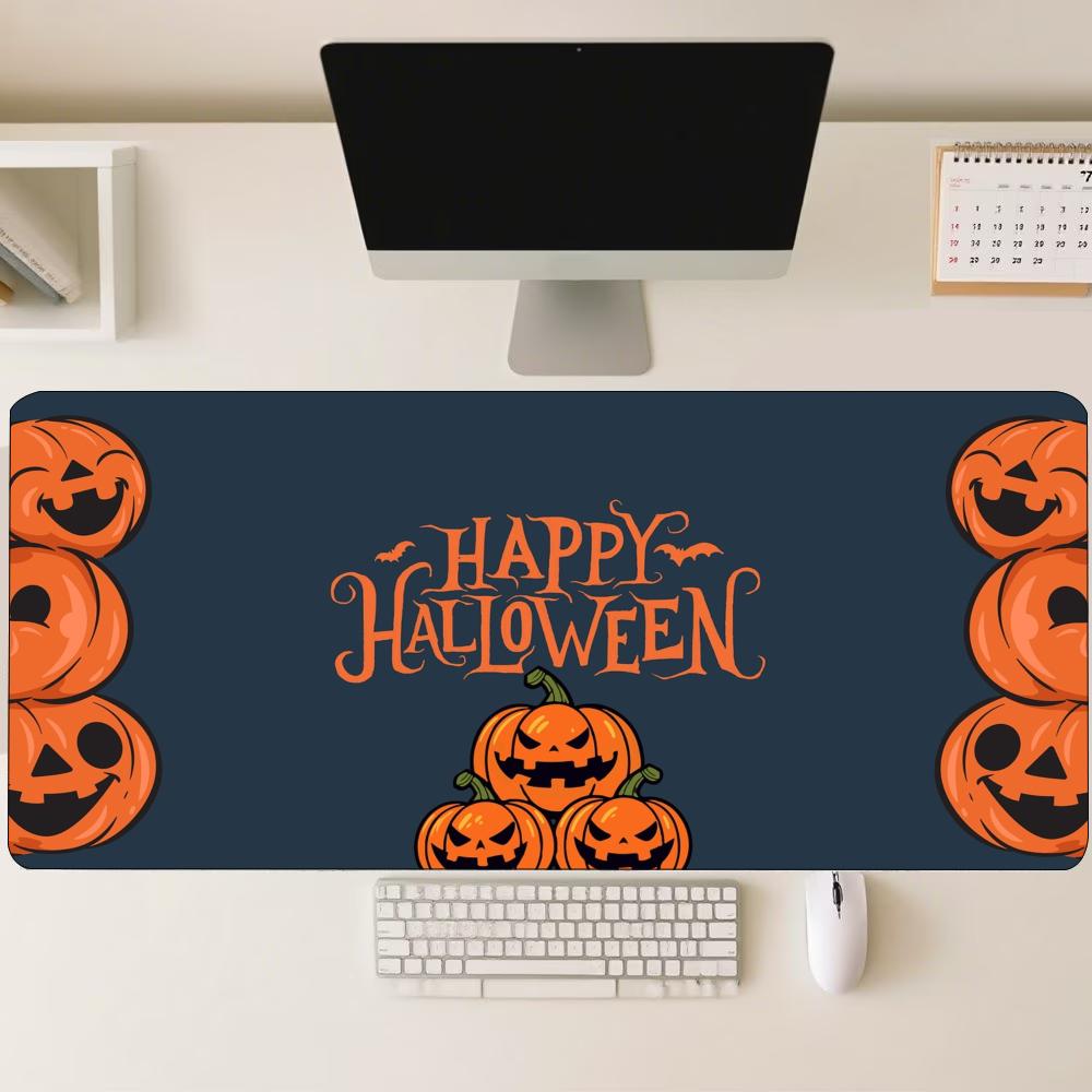 Boo Cute Ghost Black Cat Jack O Lantern Stars Leaves Large Gaming Desk Mat Non Slip Rubber Base Xxl Mouse Pad For Fantasy Art