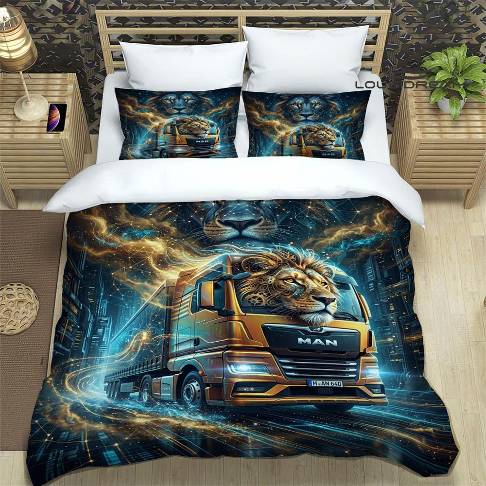 M-Man truck Set Biancheria da Letto Stampata Retrò set squisito di biancheria da letto copripiumino set piumone set biancheria da letto lusso regalo di compleanno
