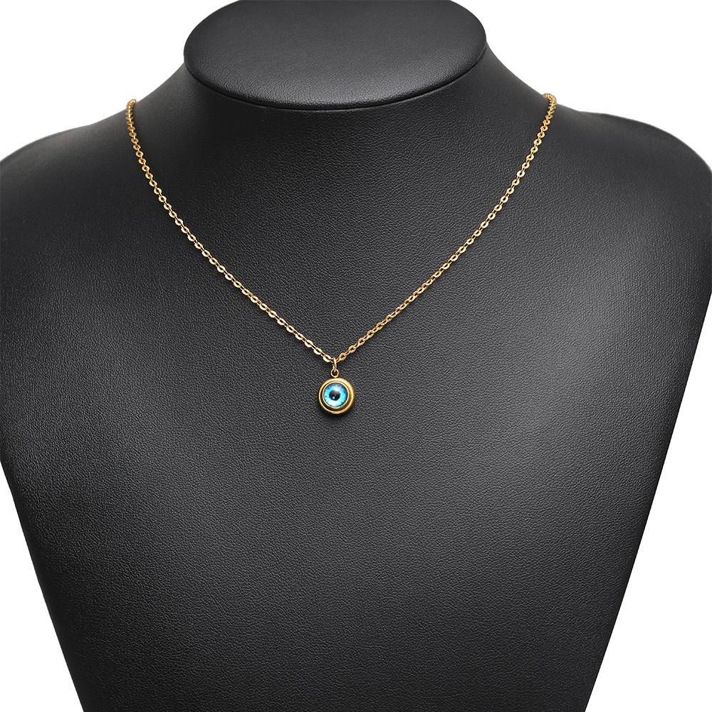 10 Stück Edelstahl 10mm Blaue Augen Abstandshalter Anhänger für DIY Boho Schmuckherstellung Halsketten Zubehör Armband Ohrringe Verbinder
