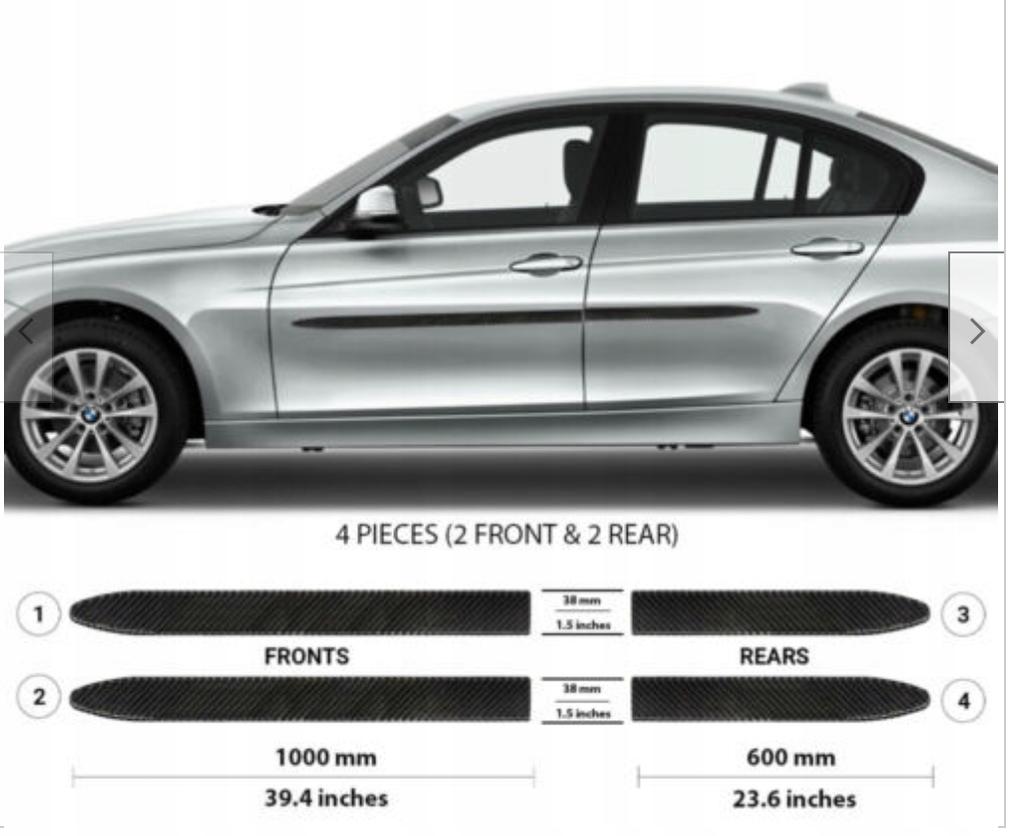 Bmw 3 2012-2018 - Listwy Czarne Boczne Drzwi
