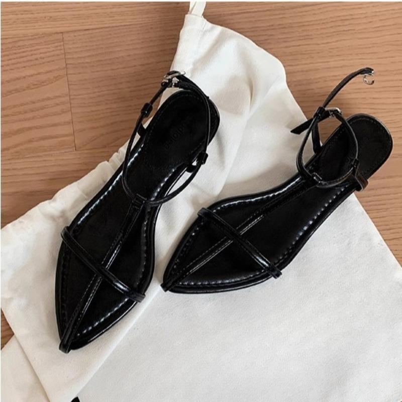 Wedge Heels Women's Shoes Pointed High Heels Strapless Buckle Sandals