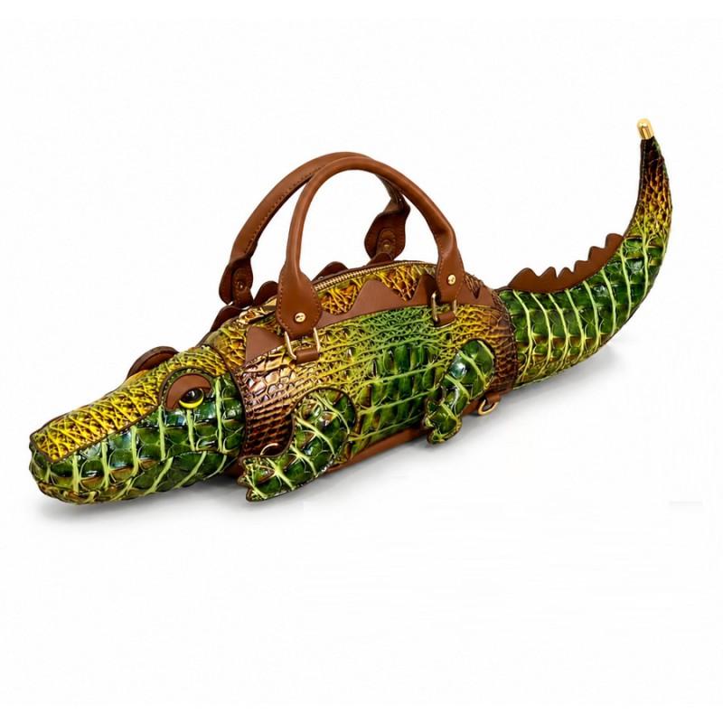 Womens Crocodile Texture PU Handbag Medium