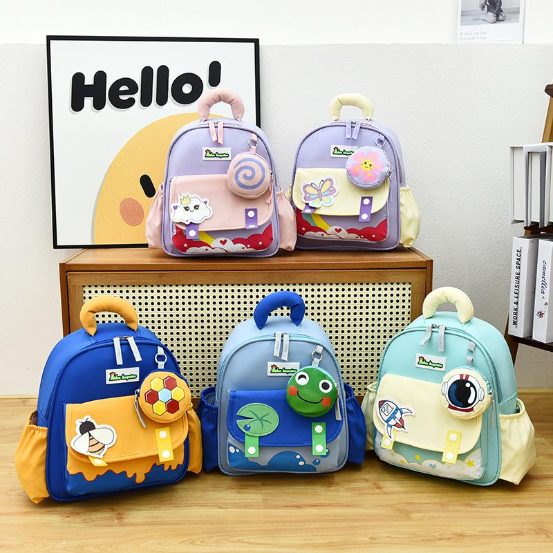 Schoolbag New High-value Children's Backpack Oxford Cloth Children's Fun Cute Kindergarten School Bag Boys and Girls Large Capacity Backpack