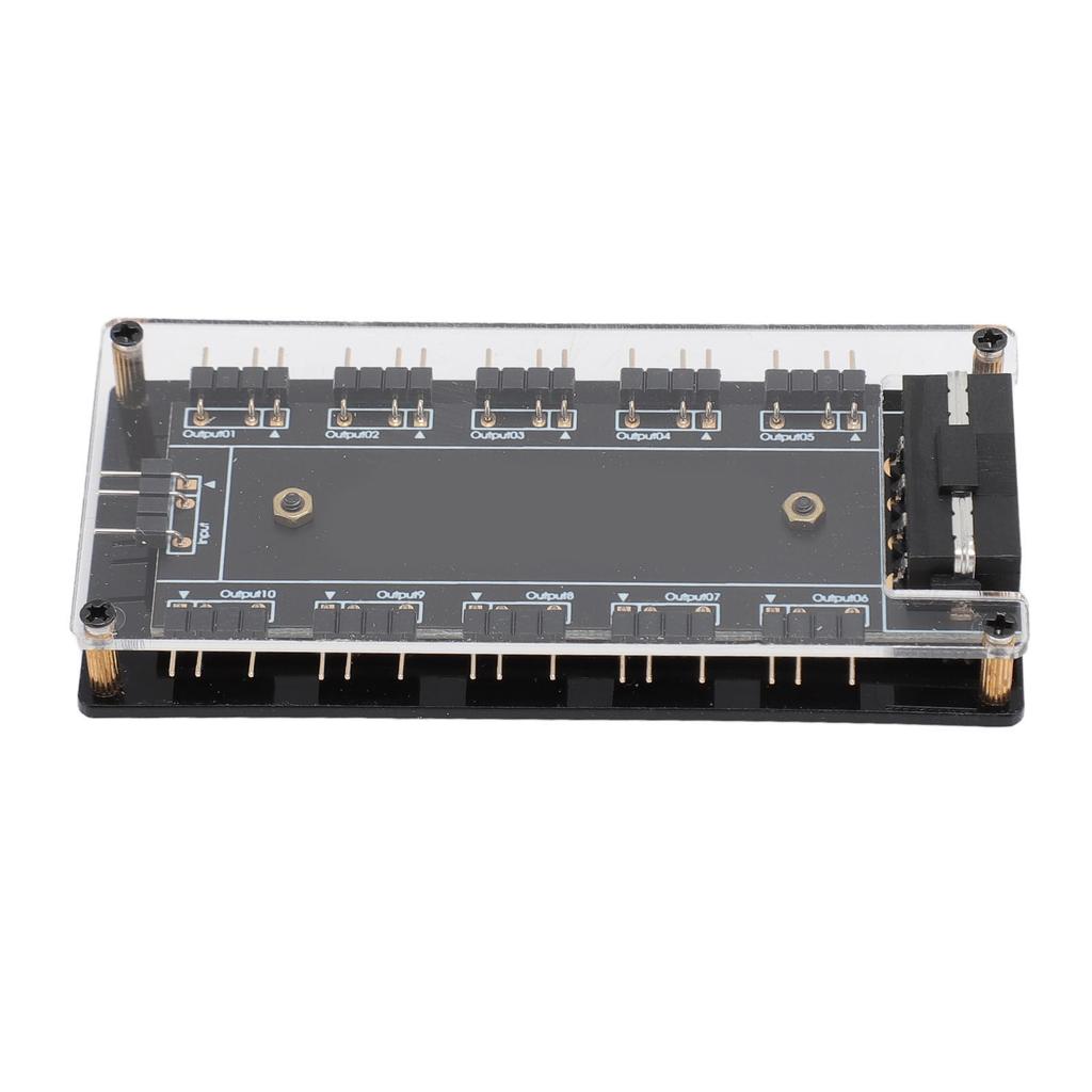 5V 3 Pin ARGB RGB LED Splitter Hub with Acrylic Shell Powerful 4D Power Supply Universal for Most Brand Motherboards