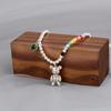 Rainbow Round Beads Bear Necklace Women'S Niche Versatile Emerald Design Light Luxury Trend Jewelry