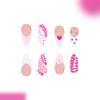 Almond Nail Tips Fake Nail Glues On Nail Stick On Nail Heart Press On Nail Artificial False Nail for Womens Girls