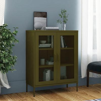Vidaxl Cabinet, Olive Green, 80X35X101.5 Cm, Steel